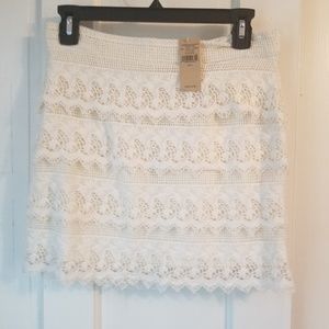 Lace mini skirt